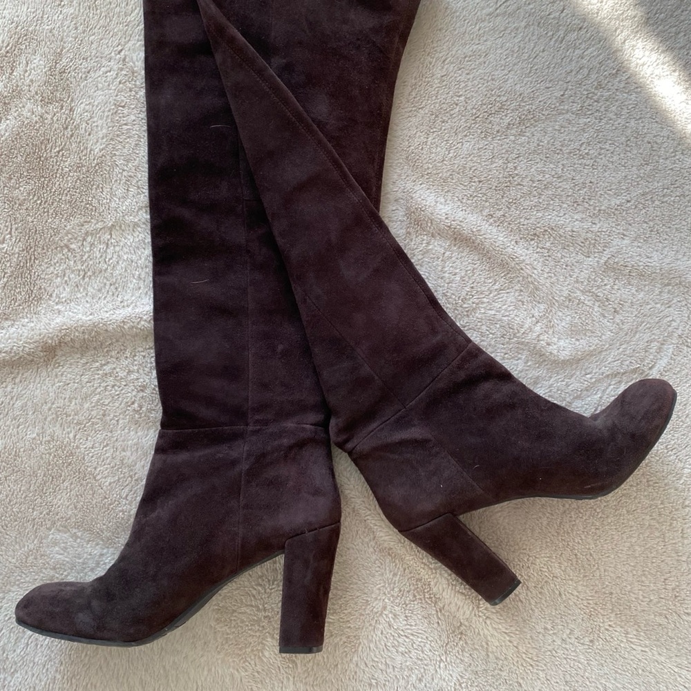 Nine West Over The Knee brown suede boots